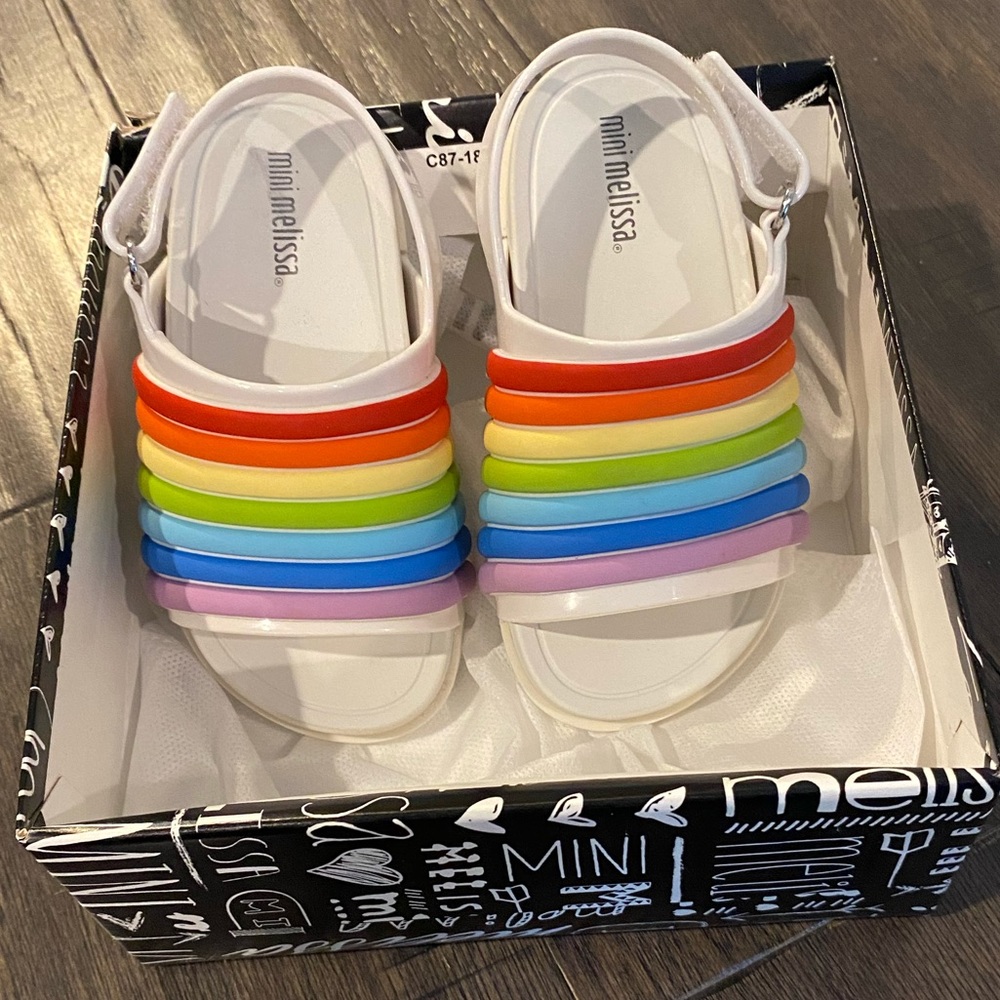 Mini Melissa mini beach slide sandal - Rainbow